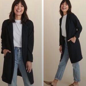 Marine Layer Birdseye Coat in Black - Size S